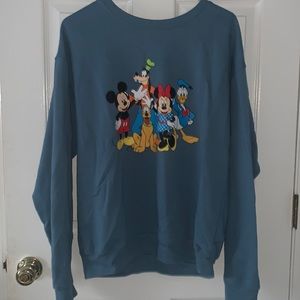 blue mickey and friends front and back light sweatshirt